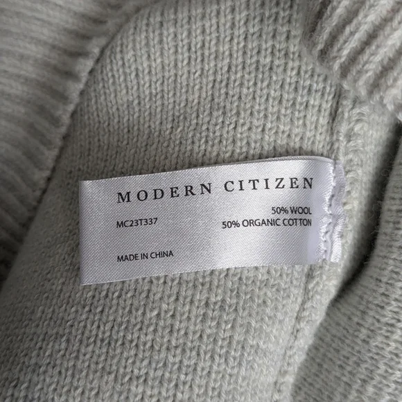 Modern Citizen Eames Organic Cotton And Wool Cardigan Sweater 1X Gray - Picture 6 of 8